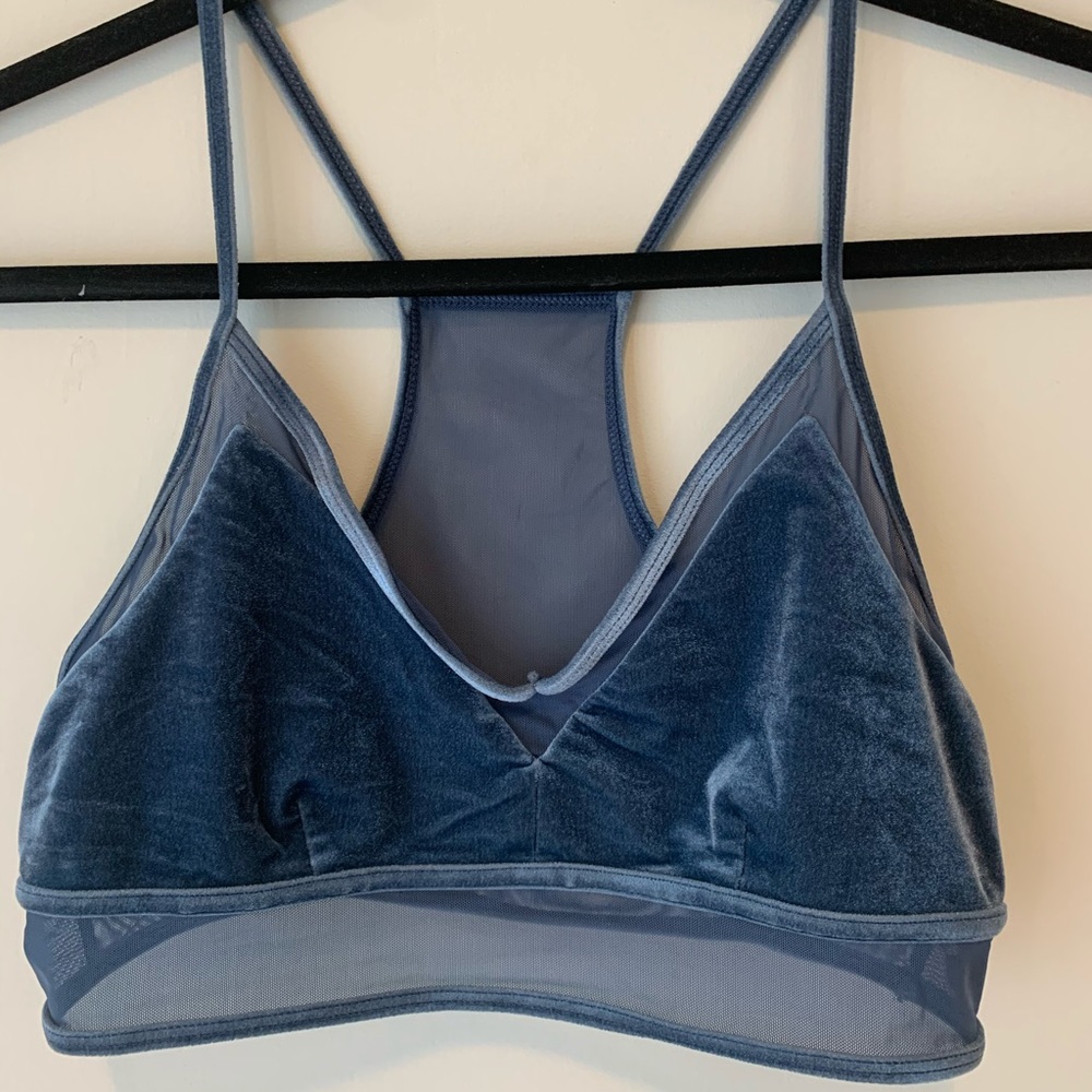 Alo Blue Velvet Mesh Bra